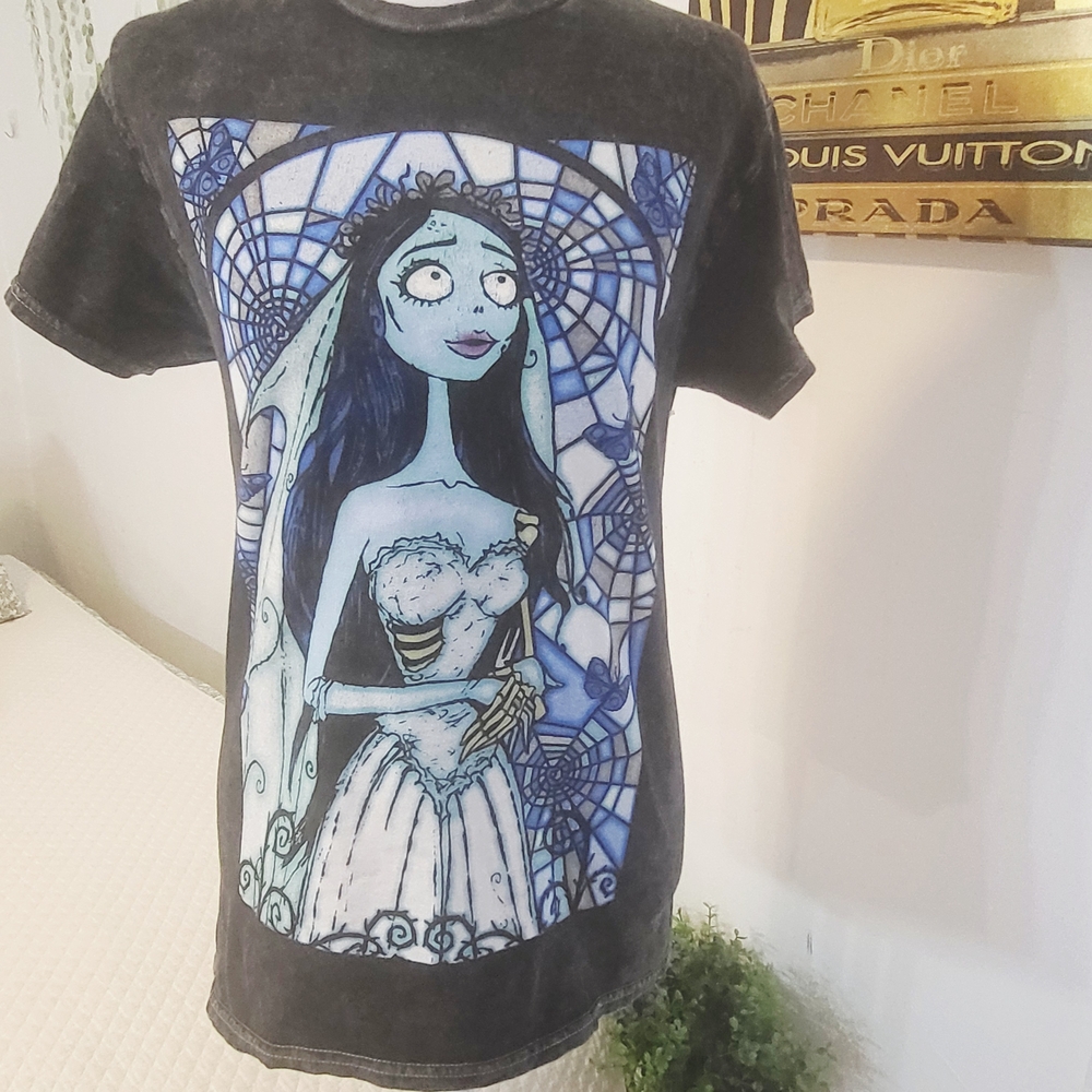 Gothic Graphic Short Sleeve Tee in Black and Blue